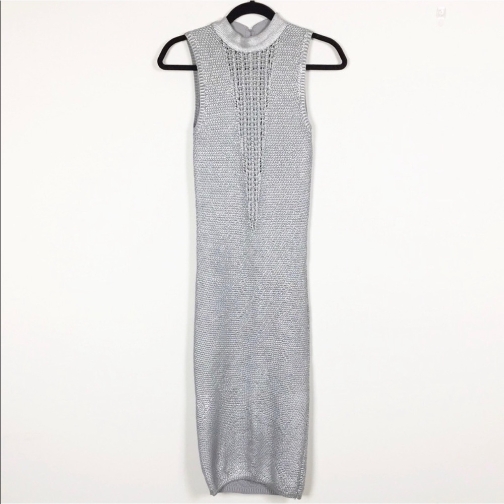 Metallic silver dress